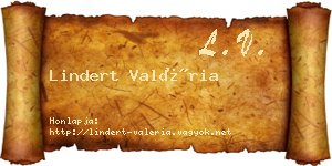 Lindert Valéria névjegykártya